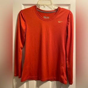 Nike Dri-Fit Women’s Long Sleeve Tee. Size small. Color orange.